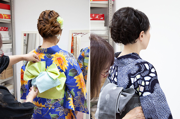 浴衣着付けの様子