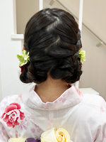 ツイン編み込みの浴衣ヘア