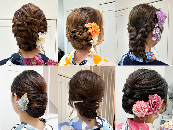 浴衣のヘアスタイルサンプル